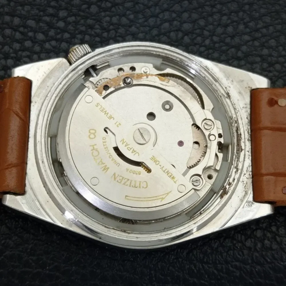 Vintage 1993 Citizen Automatic Mens Silver Watch W/daydate & Gold accents